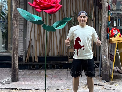 [Order 3-5 ngày] Cành hoa Hồng cỡ lớn [Nhẹ - Có đế tự đứng] D180cm CANHHOA-11